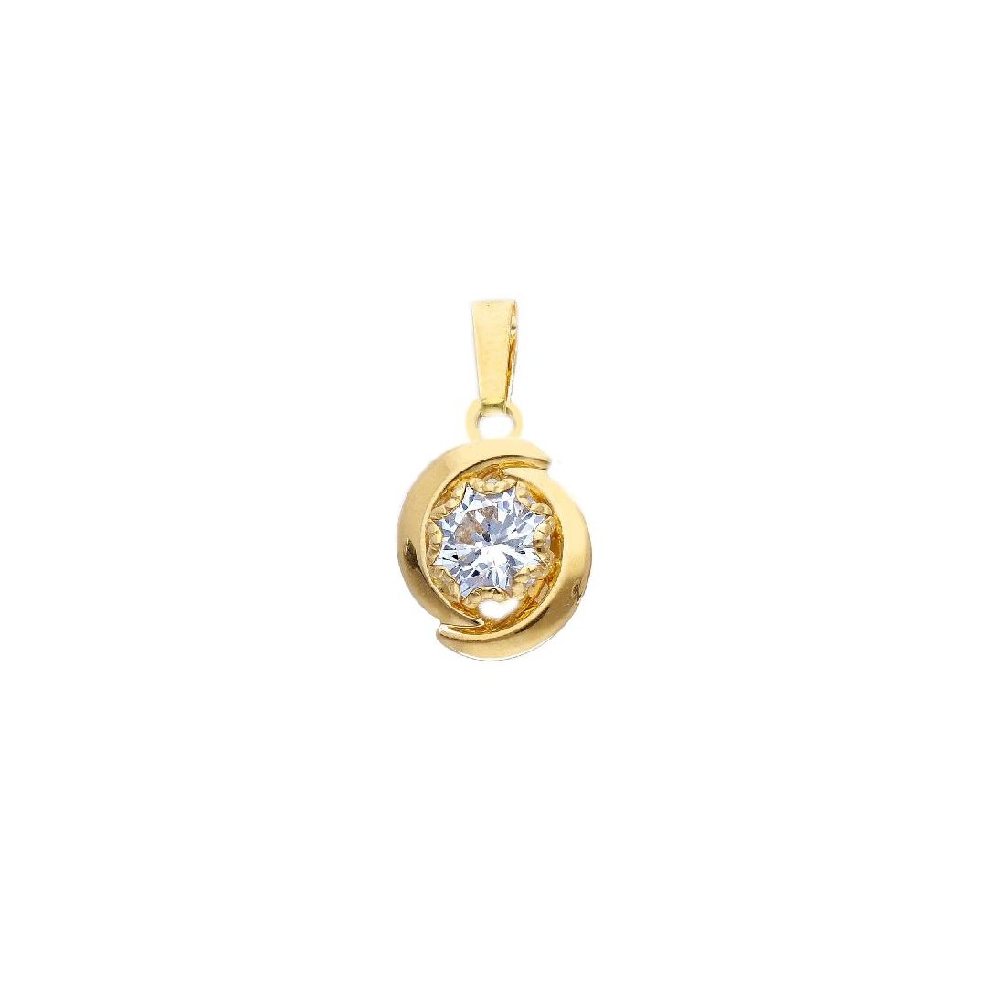 Ciondolo in oro giallo 750/ooo e zirconia cubica