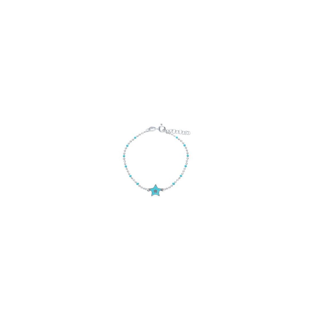 Bracciale in argento 925/ooo e smalto con stella