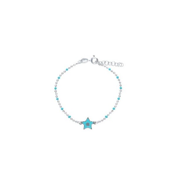 Bracciale in argento 925/ooo e smalto con stella