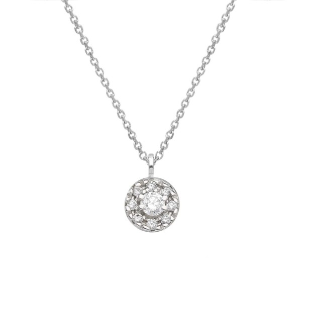 Girocollo in oro bianco 375/ooo con diamante naturale