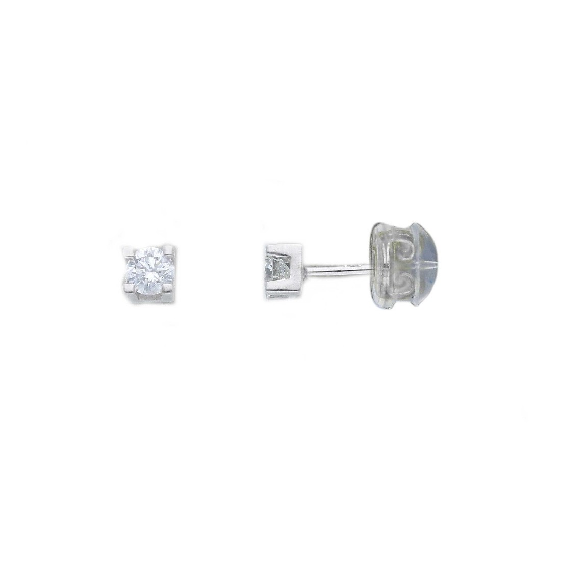 Orecchini punto luce in oro 375/ooo con diamante naturale