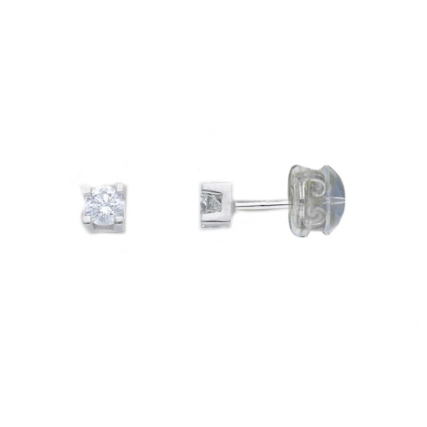 Orecchini punto luce in oro 375/ooo con diamante naturale