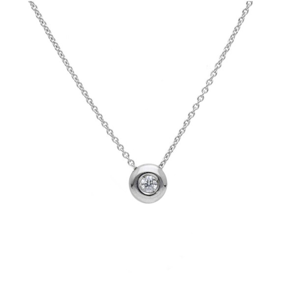 Girocollo in oro bianco 375/ooo con diamante naturale