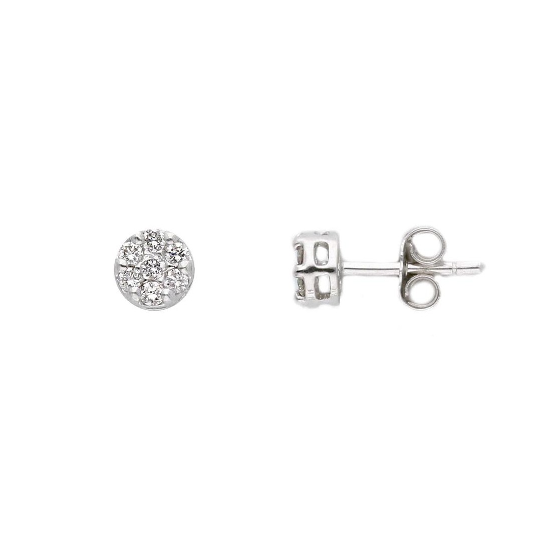Orecchini lobo in oro bianco 750/°°° e diamante