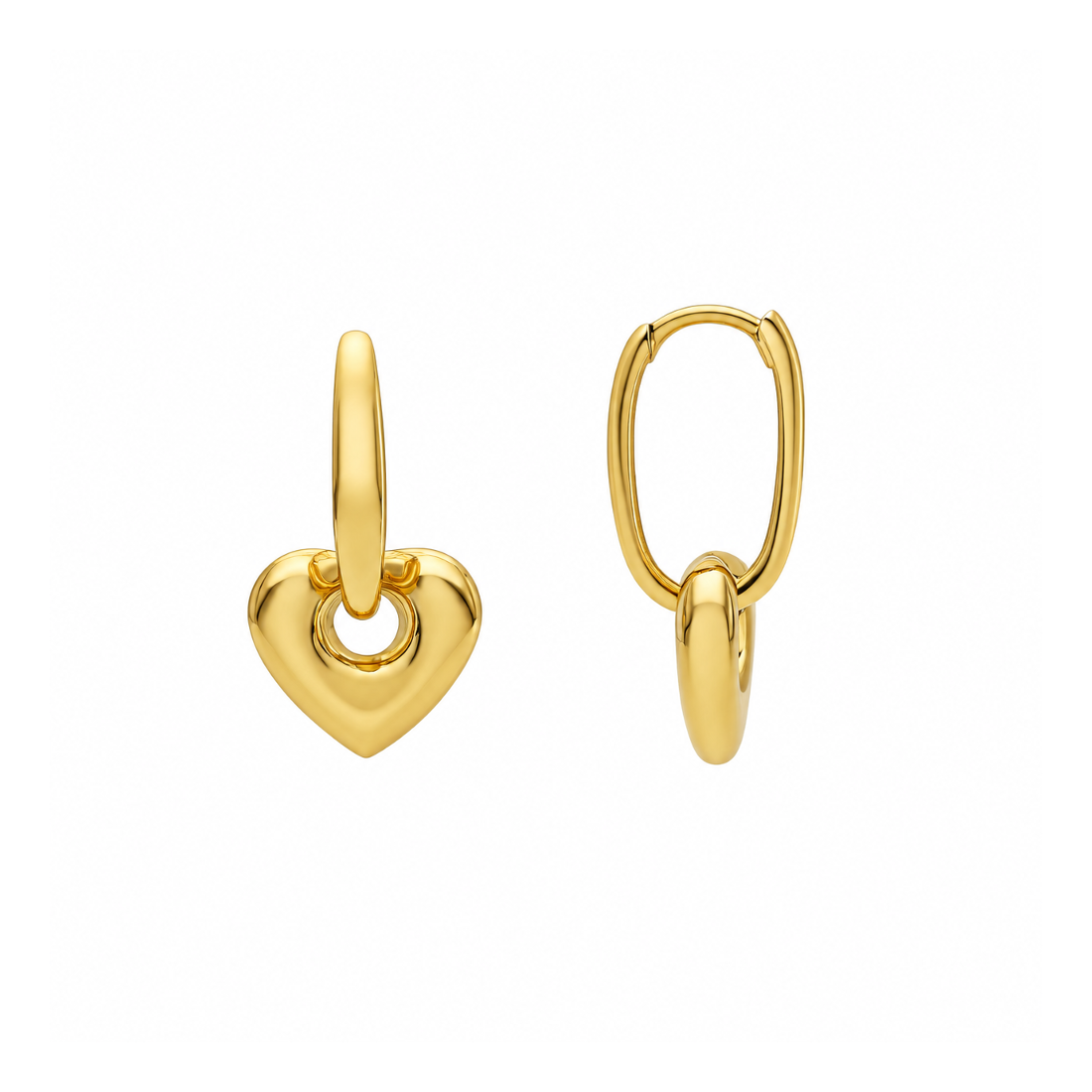 Orecchini pendenti in oro giallo 375/°°° con cuore