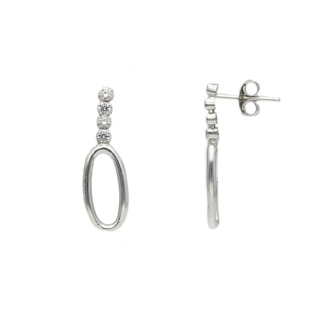 Orecchini pendenti in argento 925/ooo e zirconiacubica