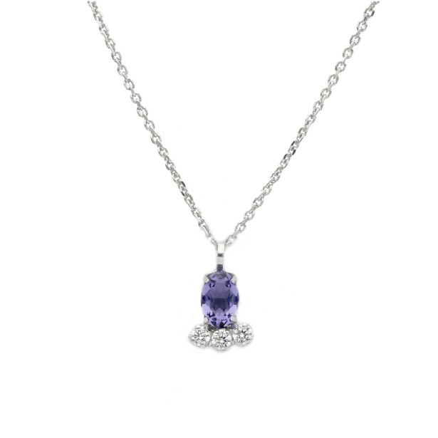 Girocollo in argento 925/ooo zirconia cubica e cristallo artificiale viola