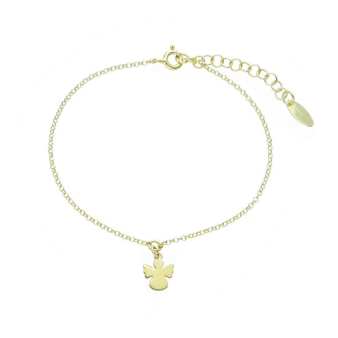 Bracciale in argento dorato 925/ooo con angelo