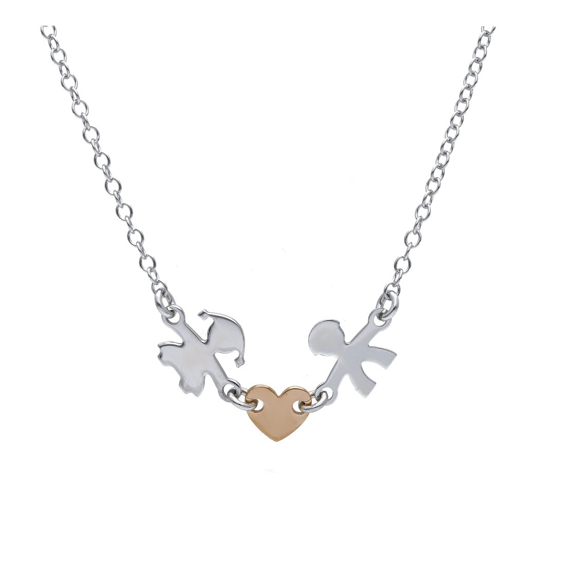 Girocollo in argento bicolore 925/ooo con charms