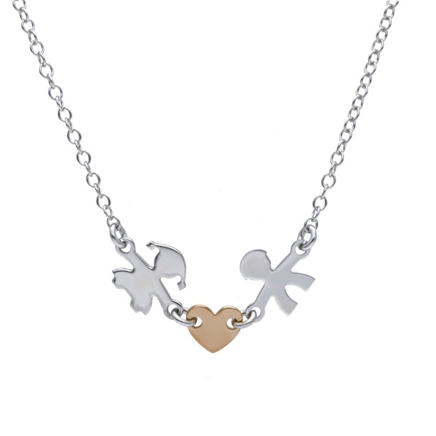 Girocollo in argento bicolore 925/ooo con charms