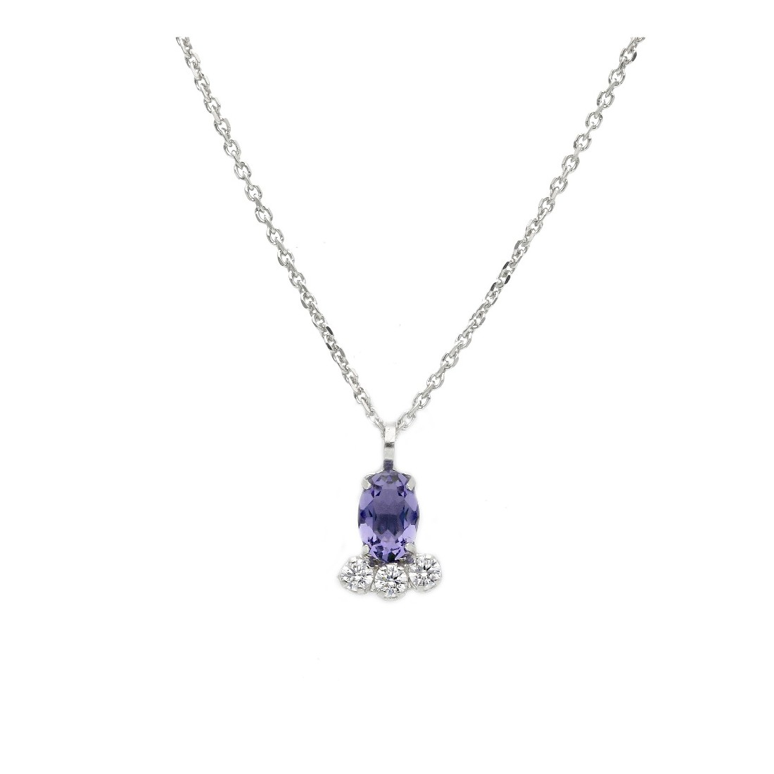 Girocollo in argento 925/ooo zirconia cubica e cristallo artificiale viola