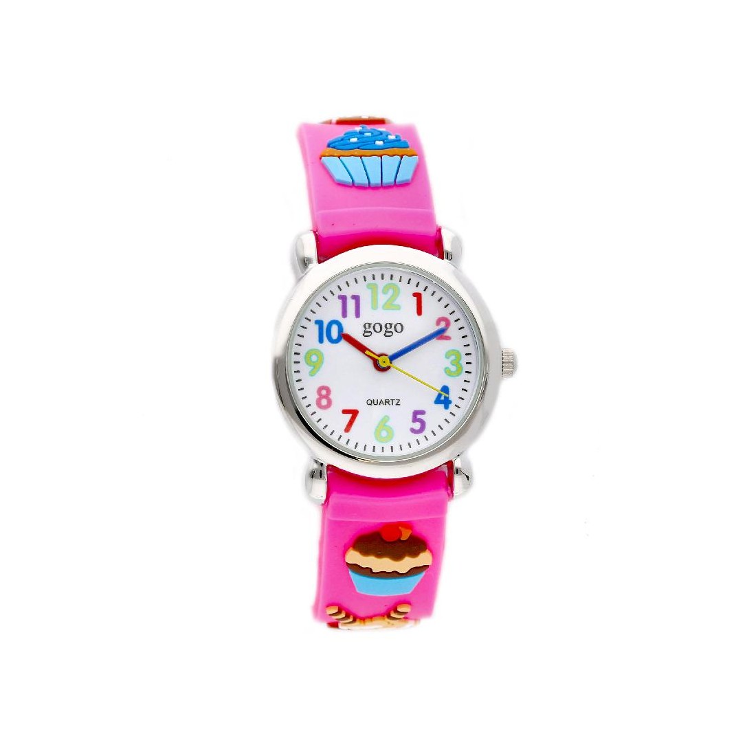 Orologio in acciaio e gomma con cupcake