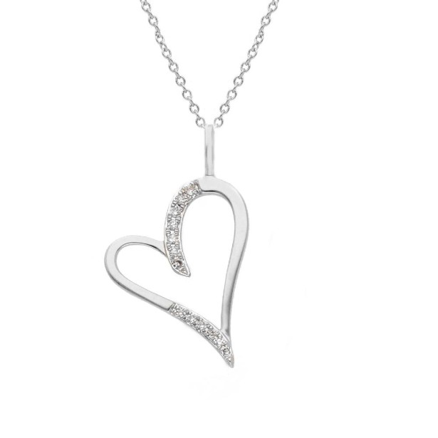 Girocollo in oro bianco 375/°°° e diamante con cuore