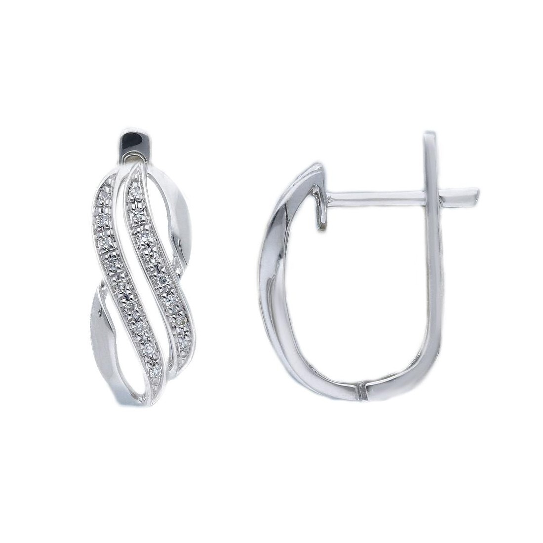 Orecchini in oro bianco 375/°°° e diamante