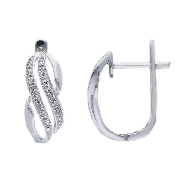 Orecchini in oro bianco 375/°°° e diamante