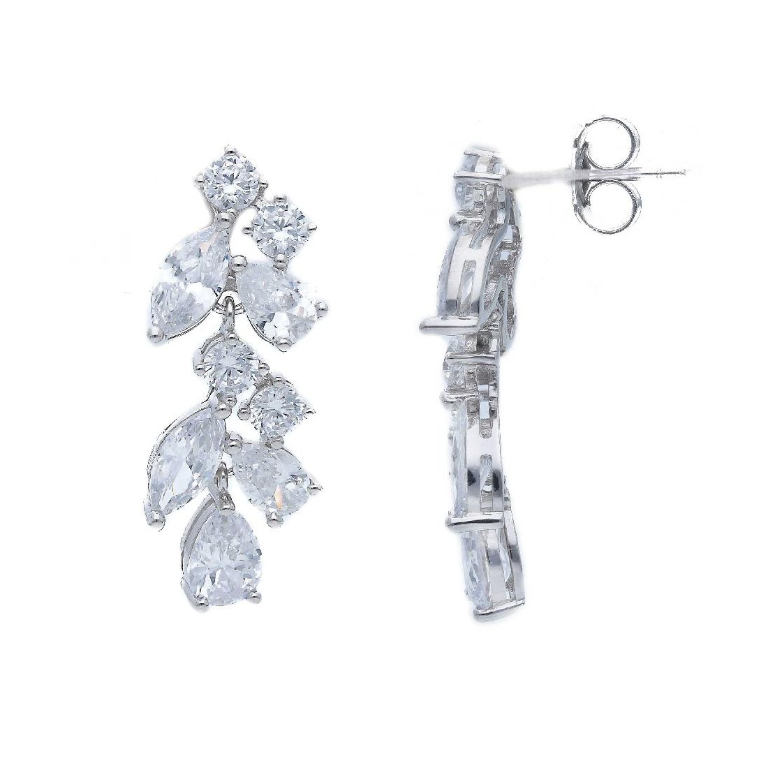 Orecchini pendenti in argento 925/ooo e zirconia cubica