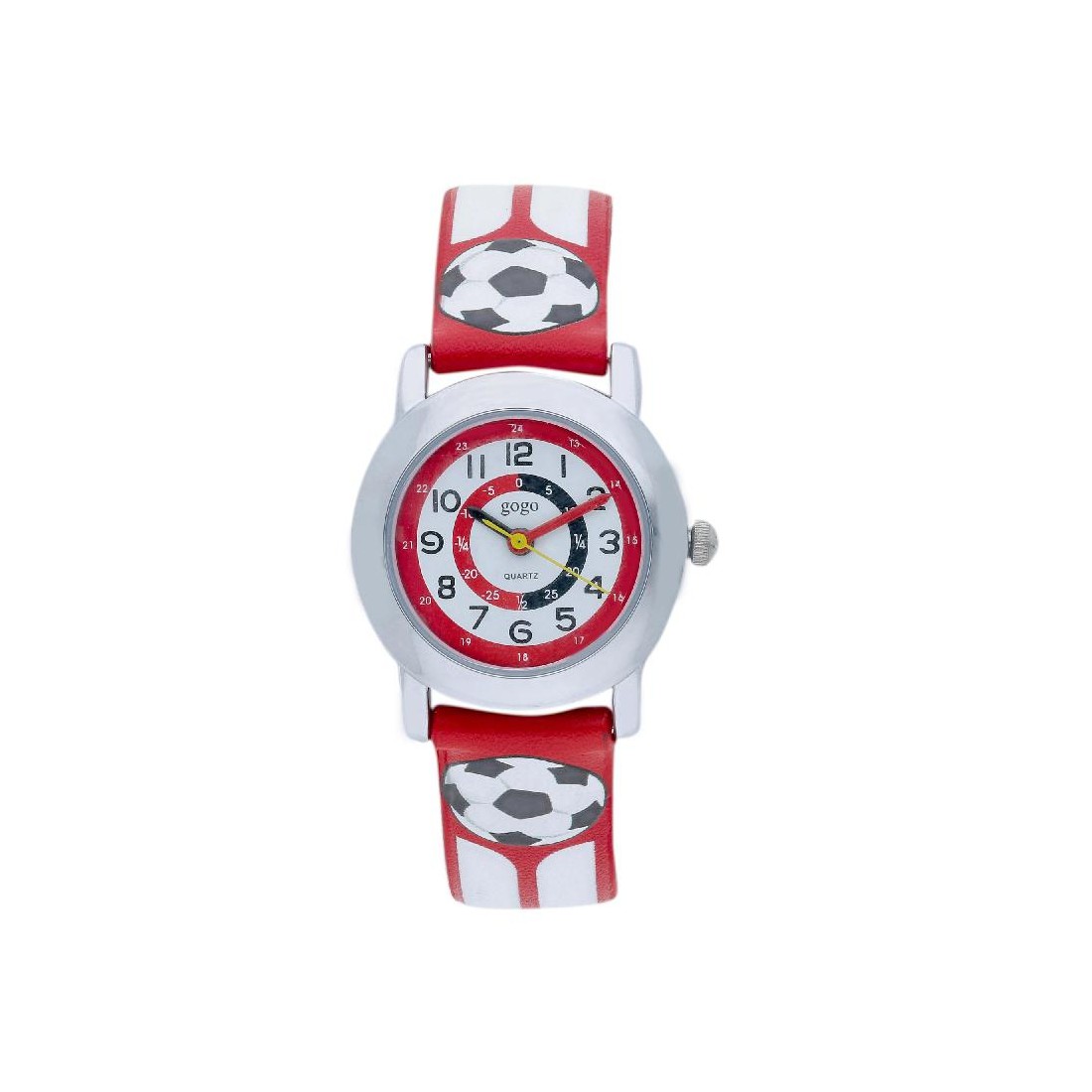 Orologio in metallo e gomma con pallone