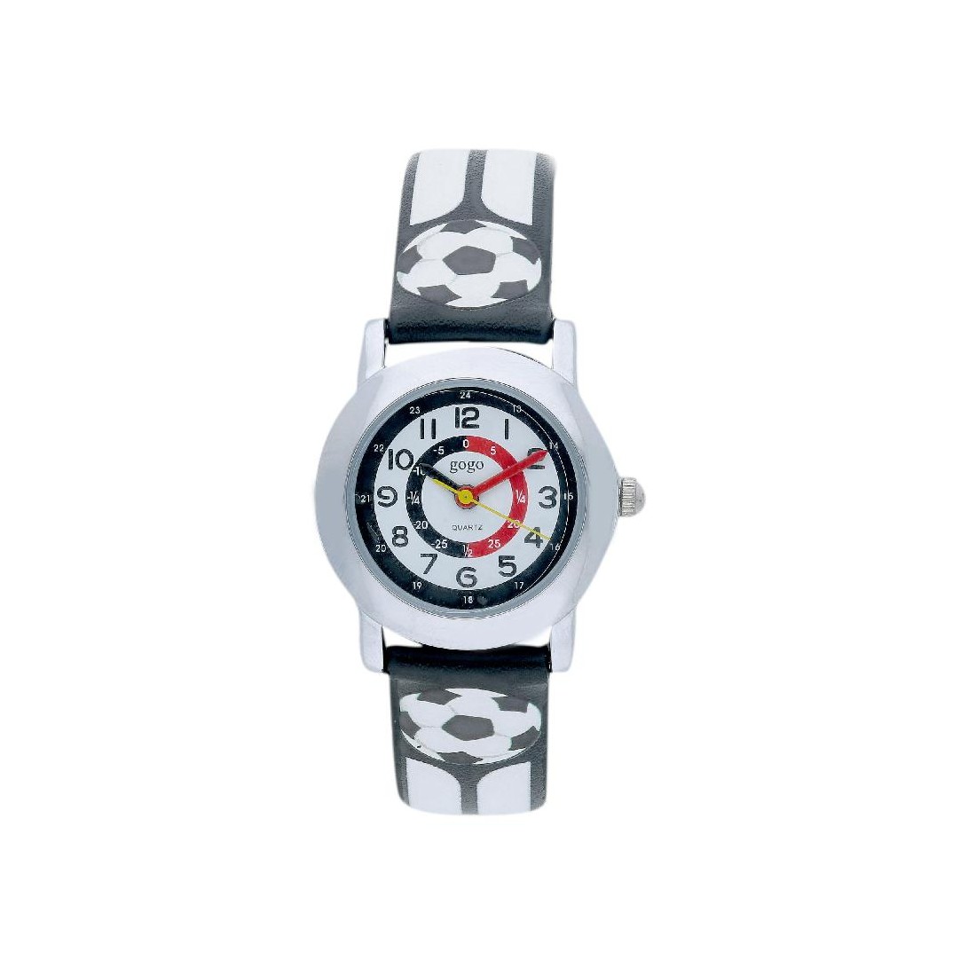 Orologio in metallo e gomma con pallone