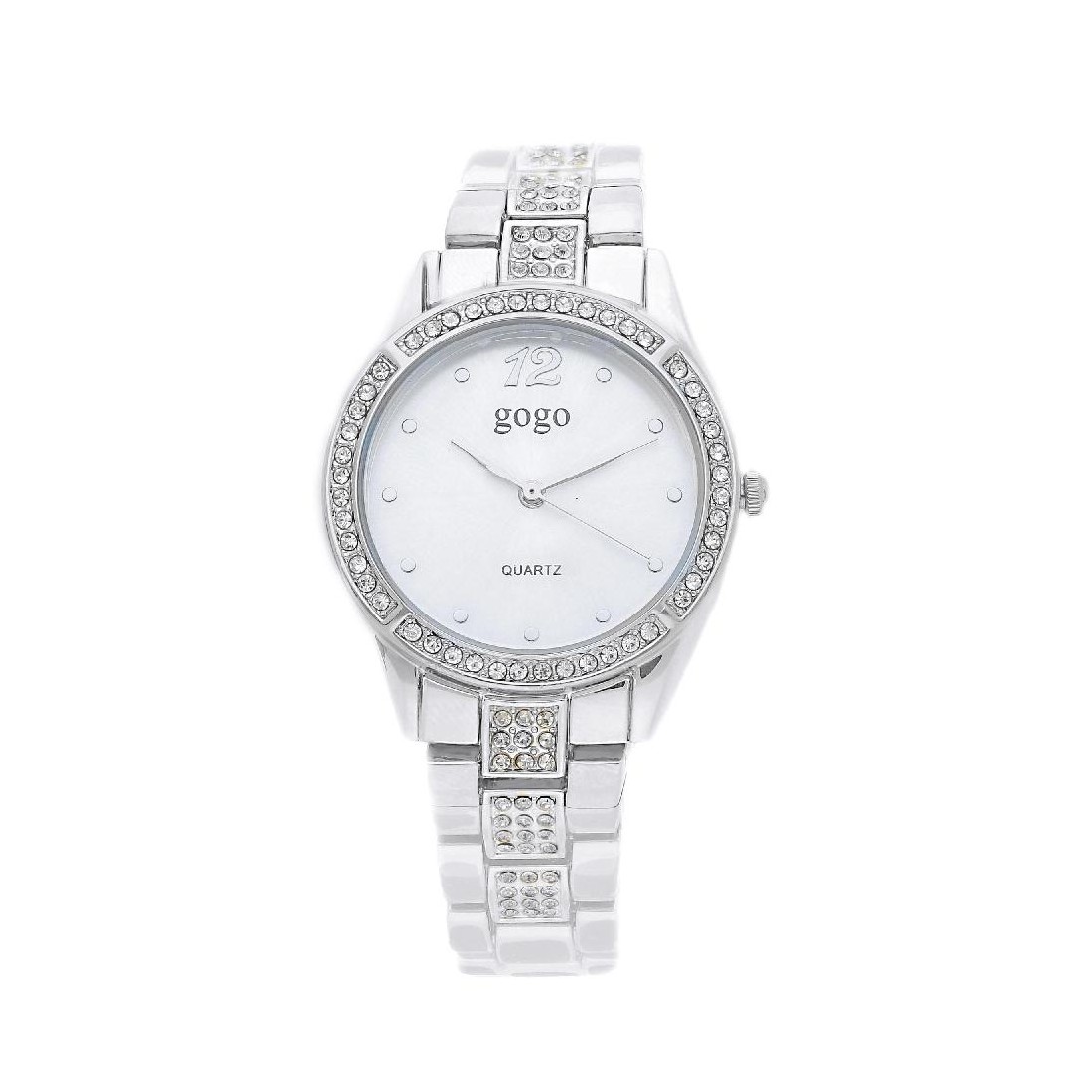 Orologio in metallo e zirconia cubica