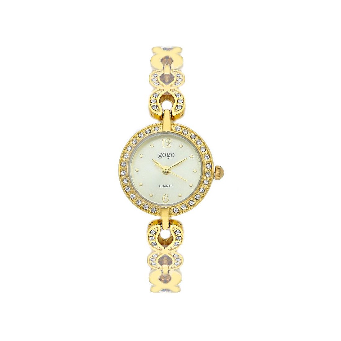 Orologio in metallo e zirconia cubica