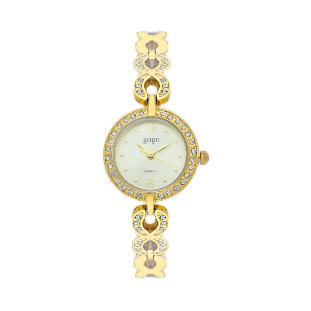 Orologio in metallo e zirconia cubica