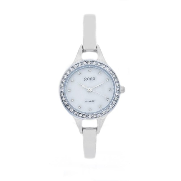 Orologio in metallo e zirconia cubica