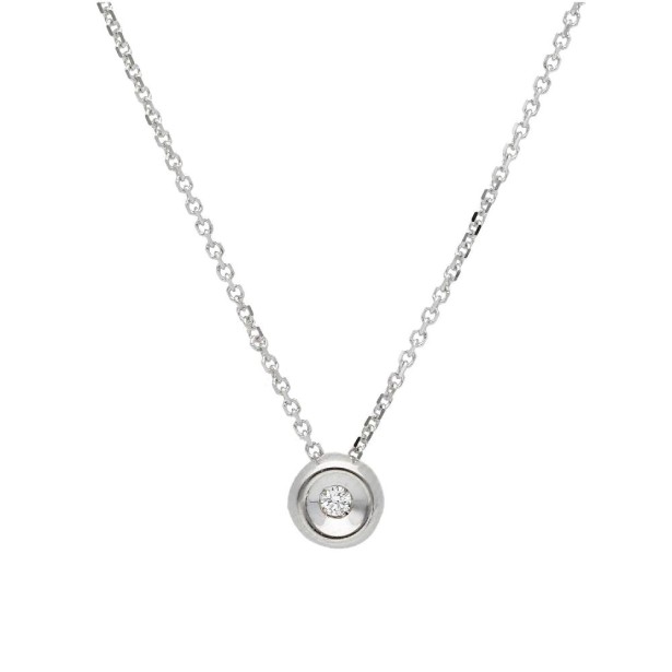 Girocollo punto luce in oro bianco 375/°°° e diamante