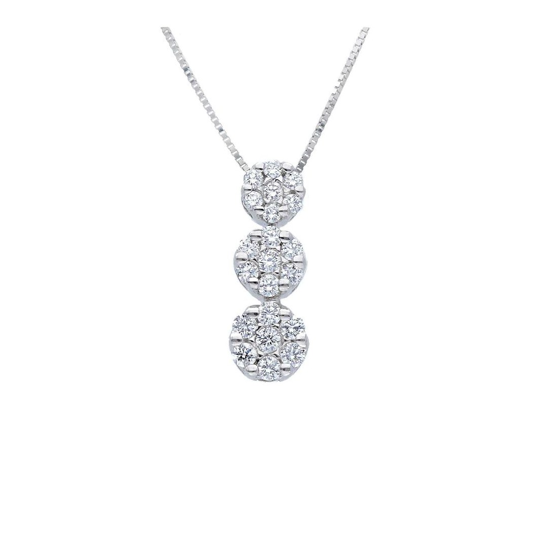 Girocollo trilogy in oro bianco 750/°°° e diamante