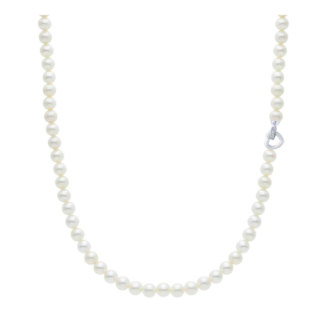 Girocollo in oro bianco 750/°°° diamante e perla