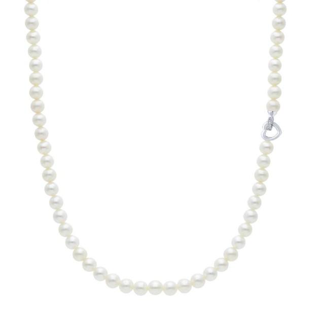Girocollo in oro bianco 750/°°° diamante e perla