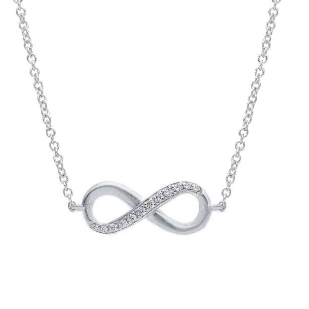 Girocollo in oro bianco 750/°°° e diamante con infinito