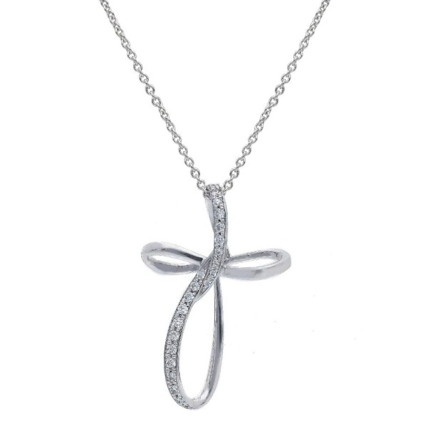 Girocollo in oro bianco 750/°°° e diamante con croce