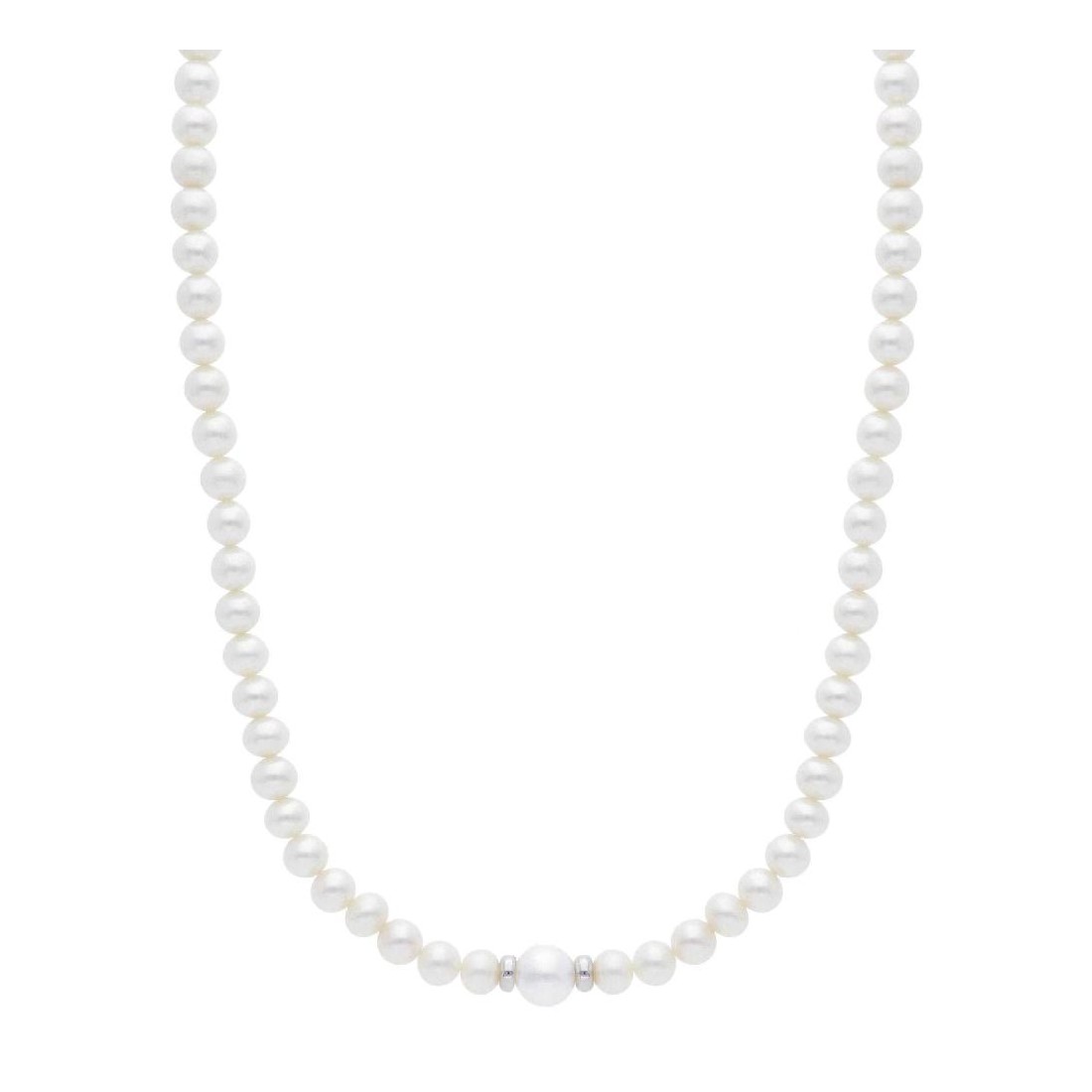 Girocollo in oro bianco 750/°°° e perla