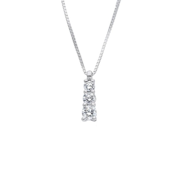 Girocollo trilogy in oro bianco 750/°°° e diamante