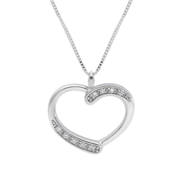 Girocollo in oro bianco 750/°°° e diamante con cuore