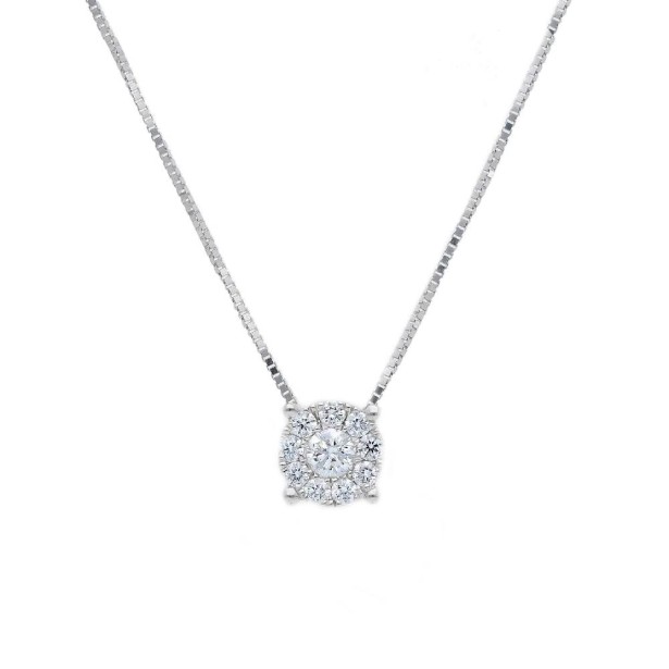Girocollo punto luce in oro bianco 750/°°° e diamante