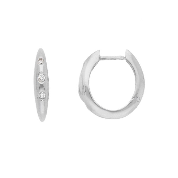 Orecchini cerchio in oro bianco 750/°°° e diamante