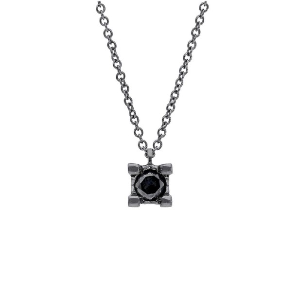 Girocollo punto luce in oro brunito 750/°°° e diamante black