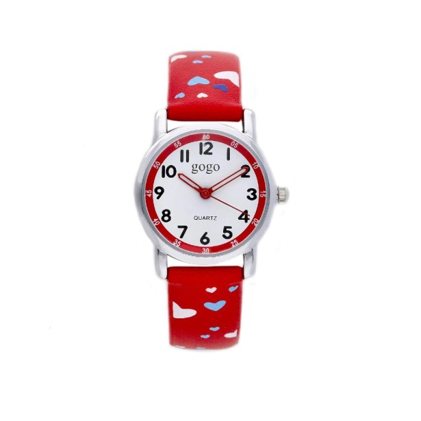 Orologio in metallo, goma con cuori