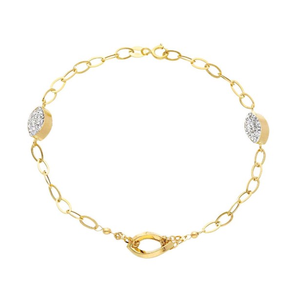 Bracciale in oro giallo 750/°°° e zirconia cubica