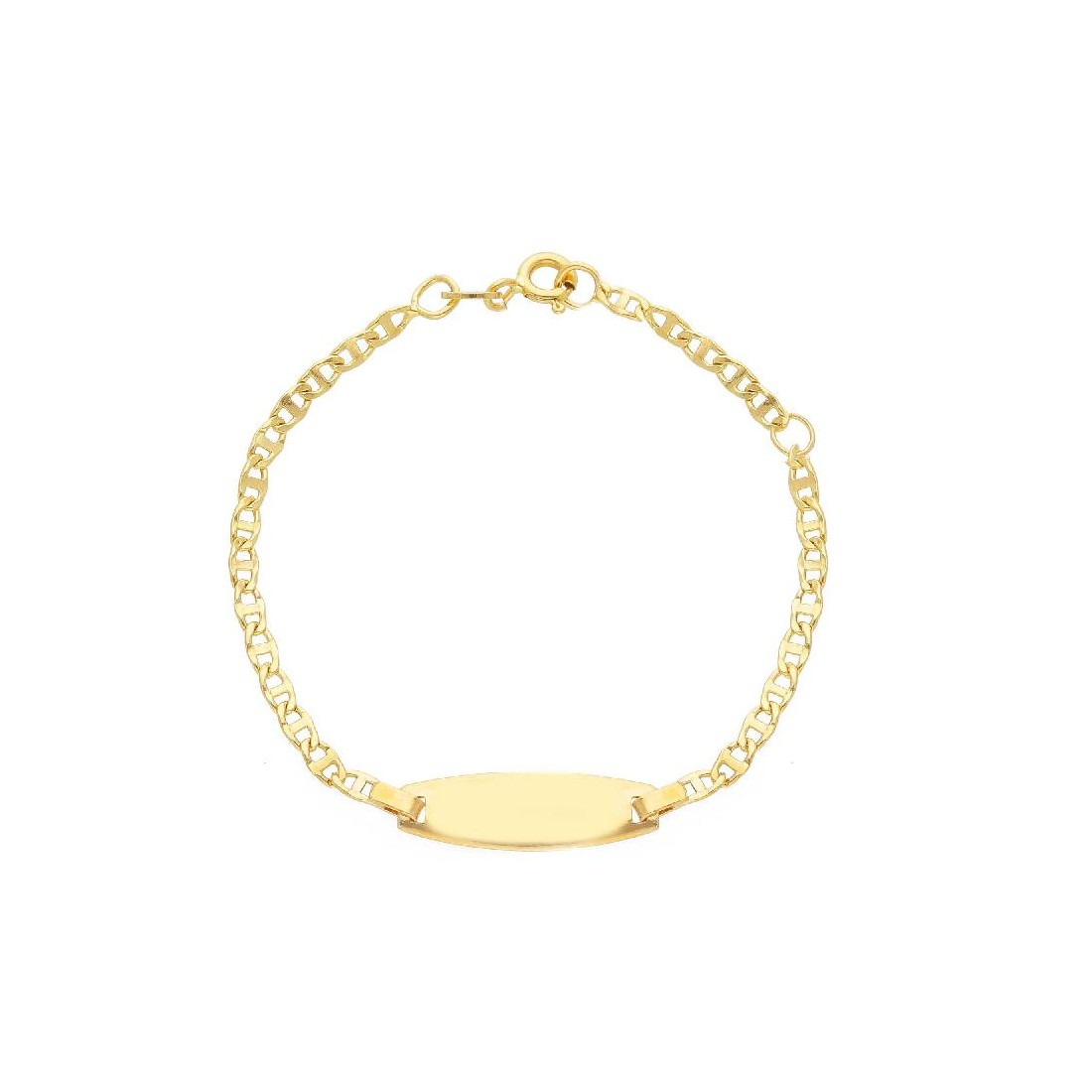Bracciale targa traversino in oro giallo 750/°°°