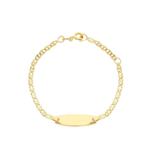 Bracciale targa traversino in oro giallo 750/°°°