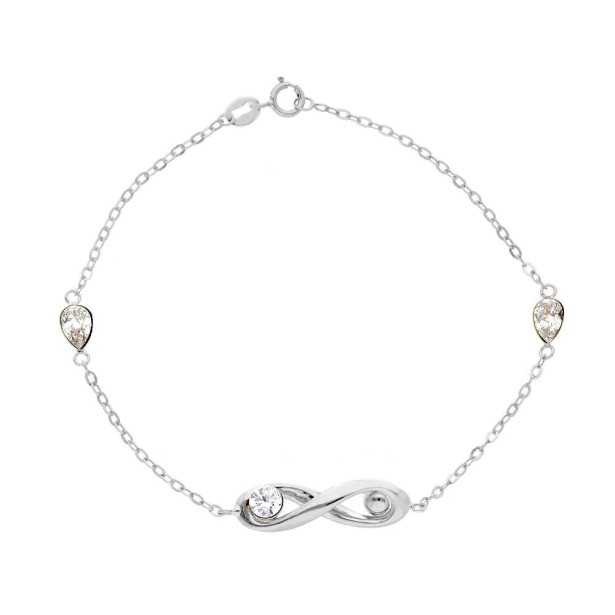 Bracciale in oro bianco 750/°°° e zirconia cubica con infinito