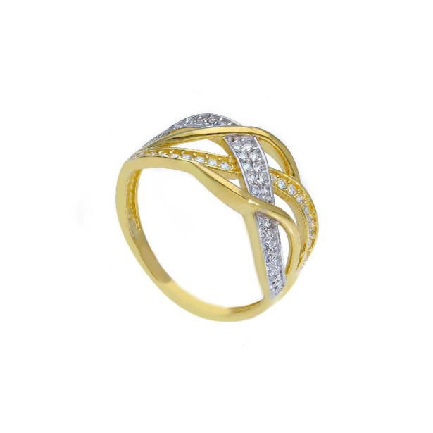 Anello in oro giallo 750/ooo e zirconia cubica