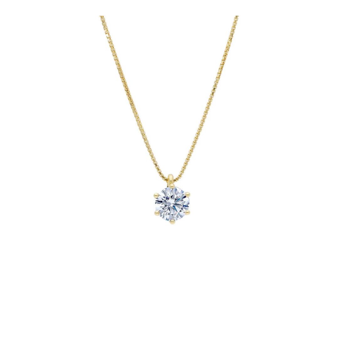 Girocollo punto luce in oro giallo 750/ooo e zirconia cubica