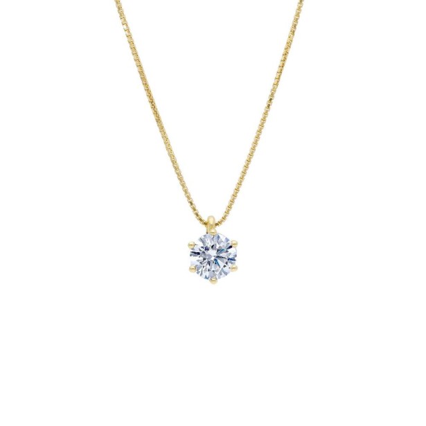 Girocollo punto luce in oro giallo 750/ooo e zirconia cubica