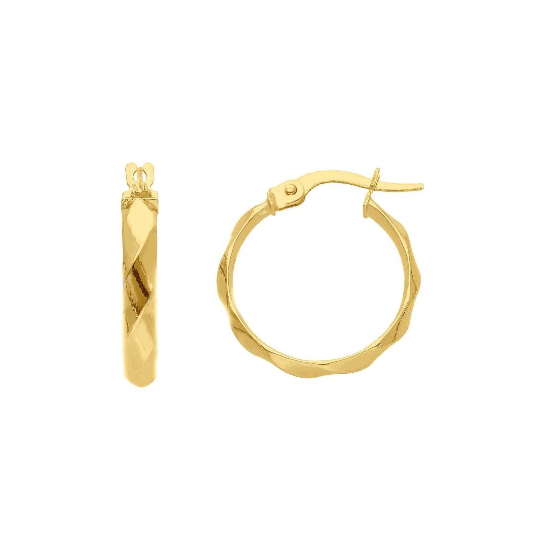 Orecchini cerchio in oro giallo 750/°°°