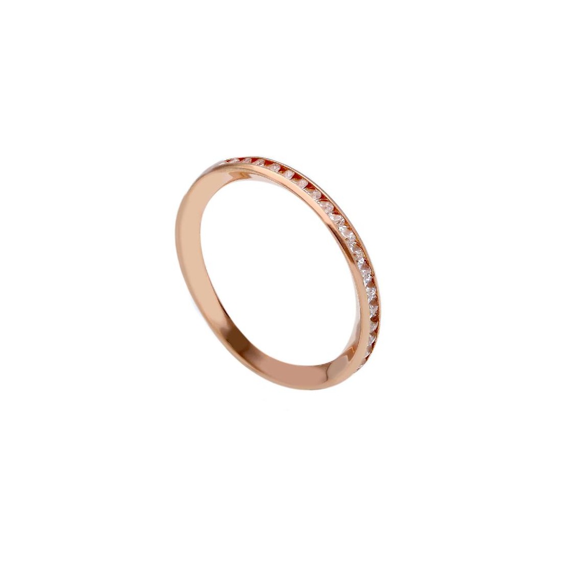 Anello eternity in oro rosa 750/ooo e zirconia cubica