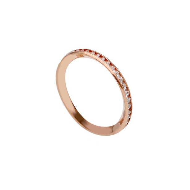 Anello eternity in oro rosa 750/ooo e zirconia cubica