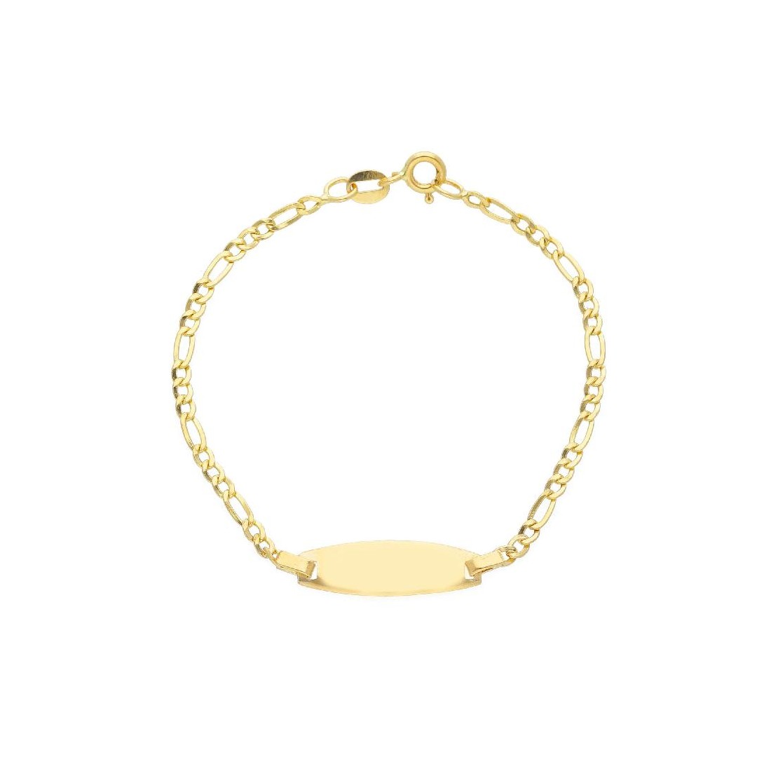 Bracciale targa figaro in oro giallo 750/ooo